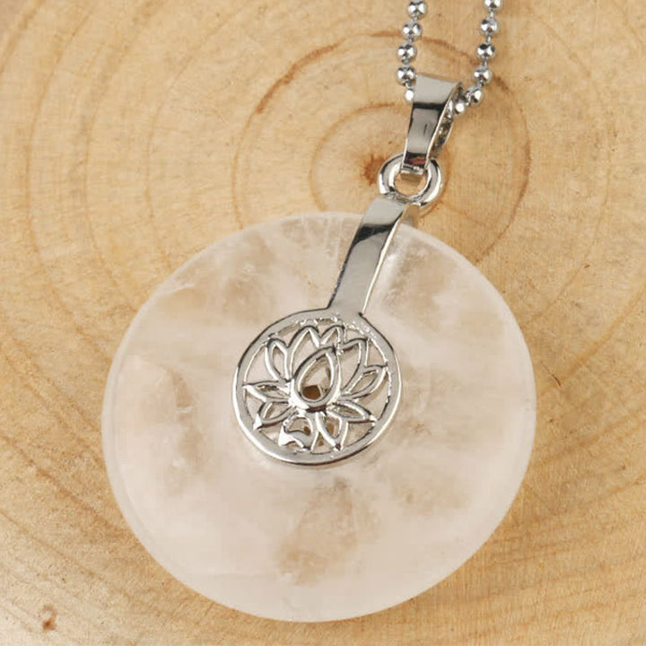 Buddha Stones, verschiedene Kristall-Amethyst-Rosa-Kristall-Lotus-Heilungs-Halsketten-Anhänger - Weißer Kristall - image 21