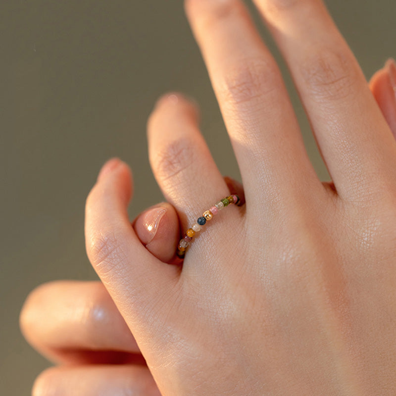 Positiver Liebesring mit natürlichem Turmalin von Buddha Stones