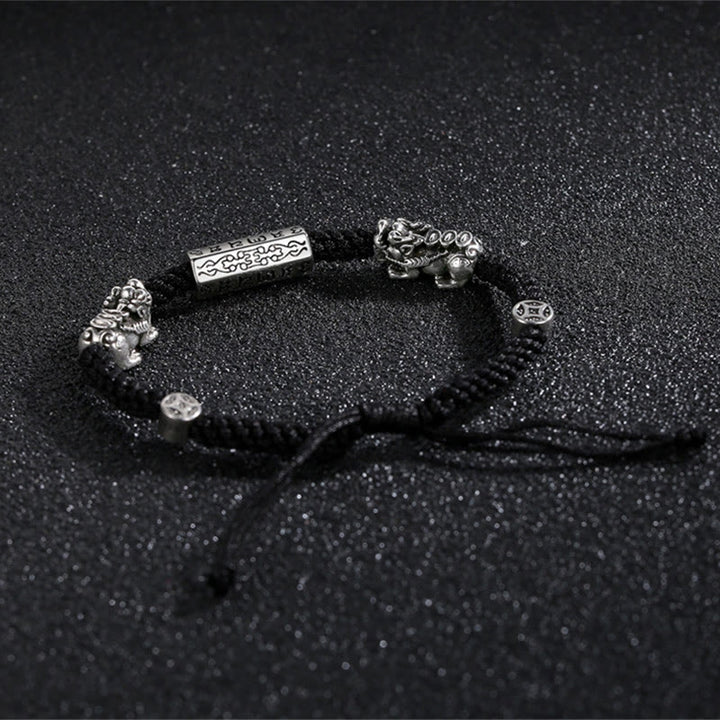 Buddha Stones Double PiXiu Feng Shui Kupfer Münze Om Mani Padme Hum String Armband - image 6