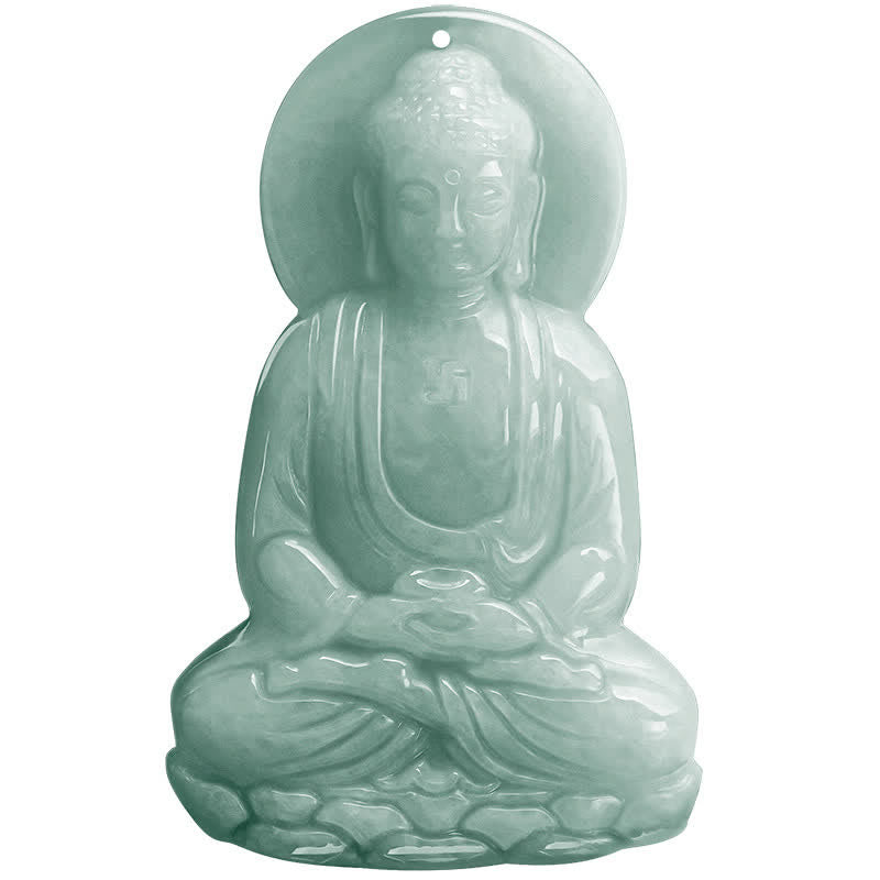 Buddha Stones Amitabha Buddha Jade Amulett Mitgefühl String Halskette - image 18