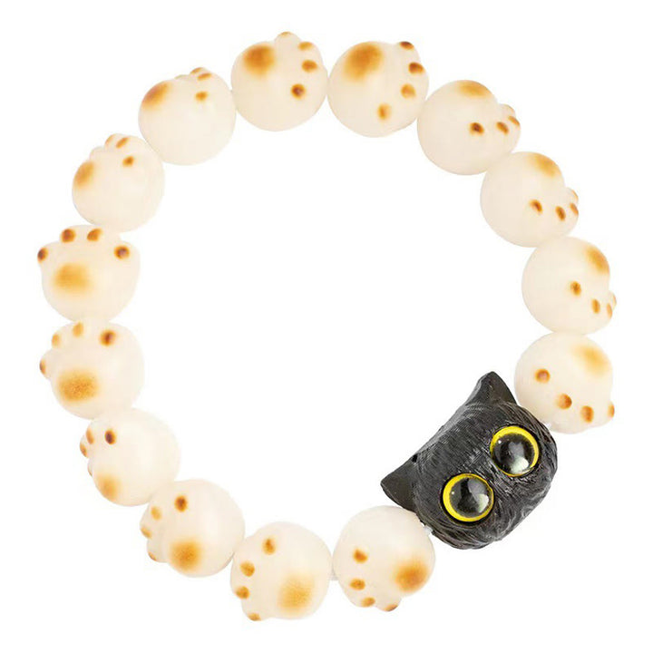 Buddha Stones Natürliches Bodhi-Samen-Armband aus rotem Sandelholz, schöne Pfote, glückliche Katze, Friedensarmband - image 7