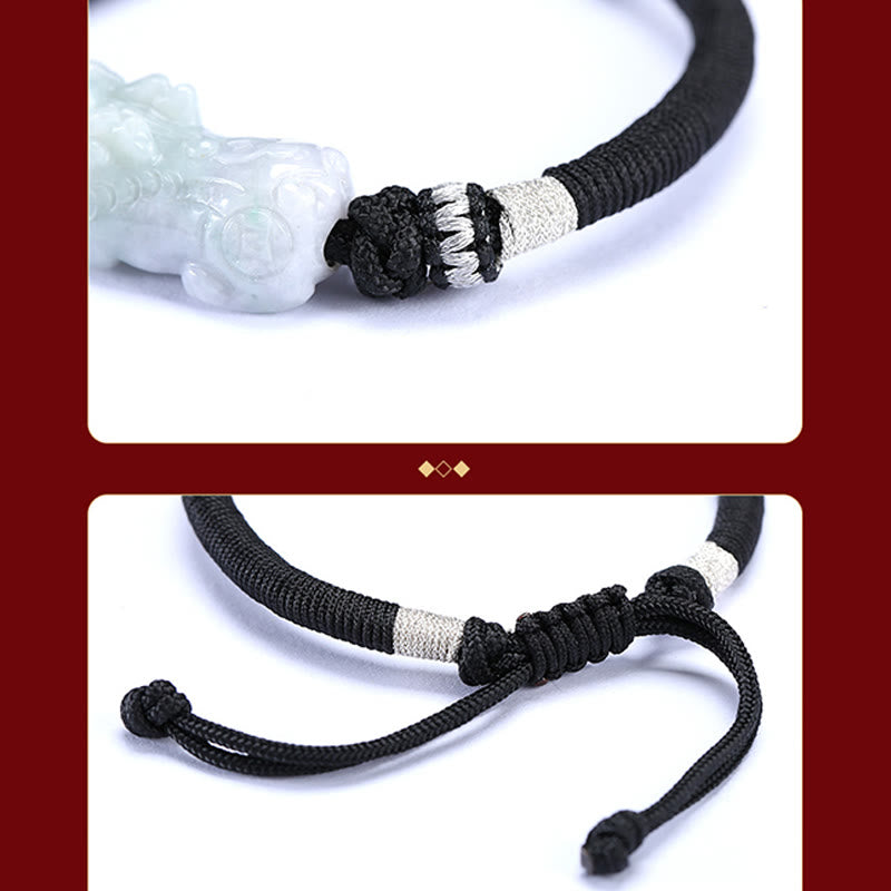 Buddha Stones Handgefertigtes geflochtenes Armband aus PiXiu-Glück und Wohlstand aus natürlicher Jade - image 10