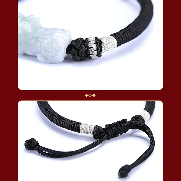 Buddha Stones Handgefertigtes geflochtenes Armband aus PiXiu-Glück und Wohlstand aus natürlicher Jade - image 10