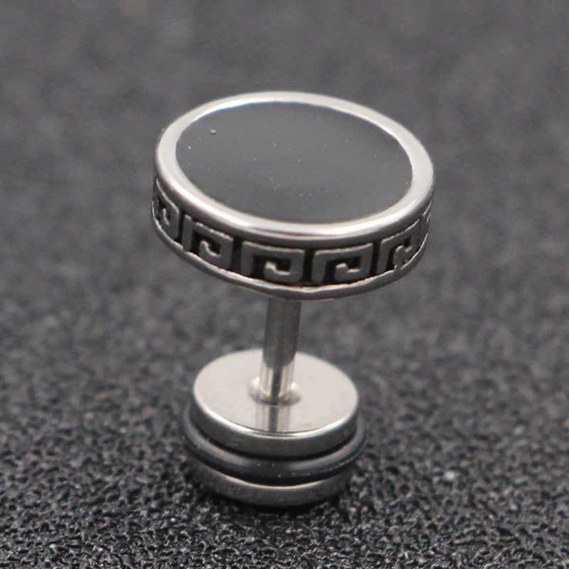 Buddha Stones Coole Männer Titan Stahl Balance Runde Ohrstecker