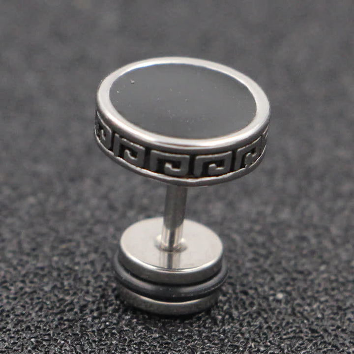 Buddha Stones Coole Männer Titan Stahl Balance Runde Ohrstecker