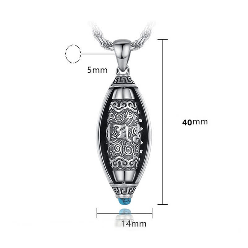 Buddha Stones Tibet Om Mani Padme Hum Protection Halskette Drehbarer Anhänger - image 11