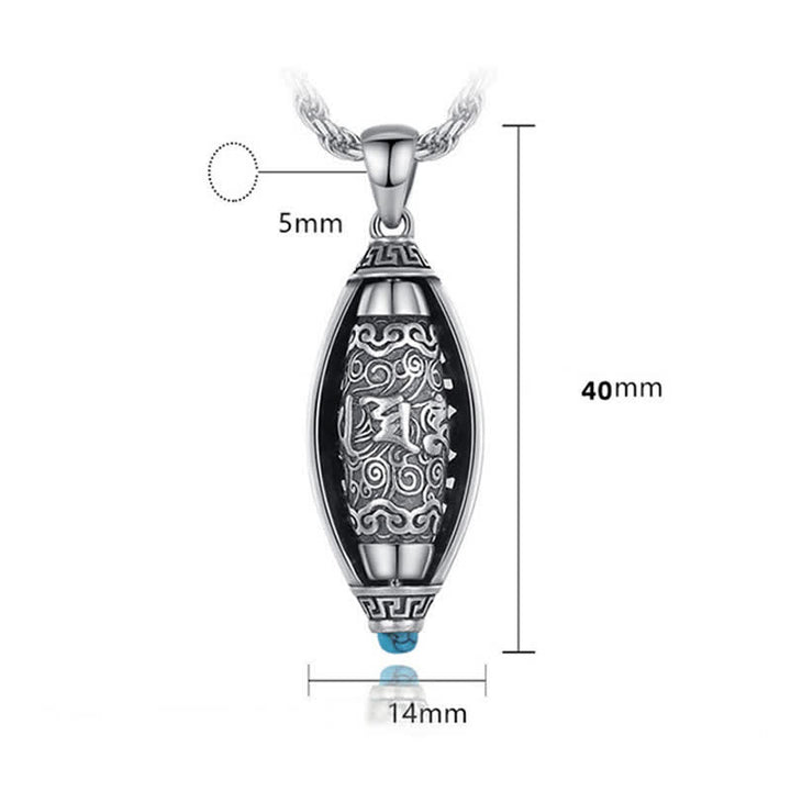 Buddha Stones Tibet Om Mani Padme Hum Protection Halskette Drehbarer Anhänger - image 11