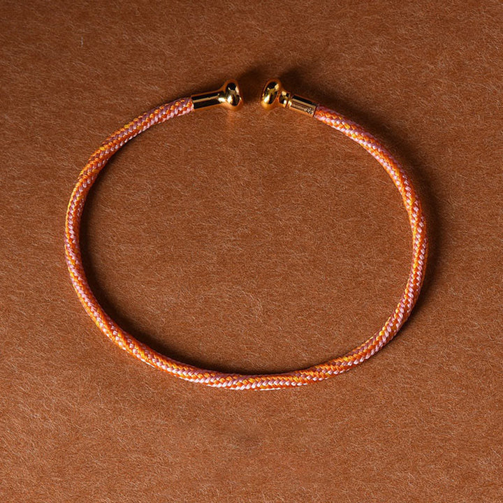Buddha Stones, schlichtes Design, handgefertigtes Glücksgeflecht-Manschettenarmband - Rosa Orange - image 21