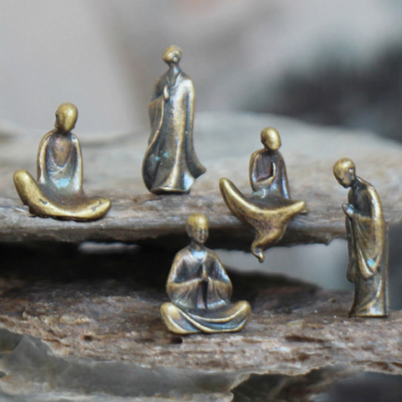 Buddha Stones, Mini-Meditation, Buddha, Metall, Mönch, Gelassenheit, Heimdekoration