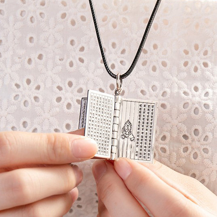 990 Sterling Silber Herz Sutra Großes Mitgefühl Shurangama Mantra Lotus Vajra Frieden Halskette Anhänger - image 7