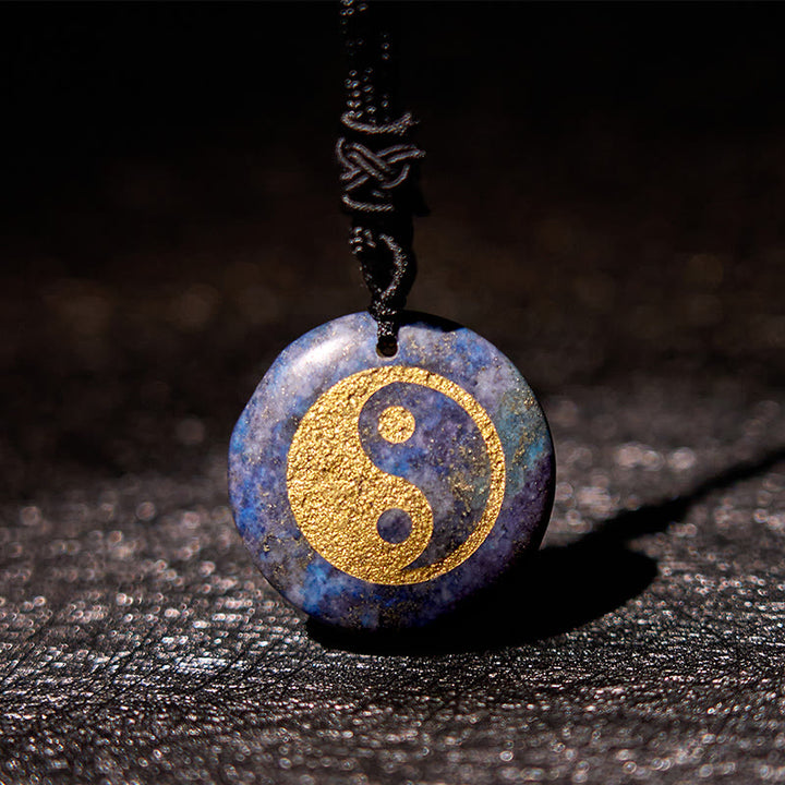 Buddha-Steine, verschiedene Kristalle, Amethyst, Tigerauge, grüner Aventurin, Yin Yang, spiritueller Halskettenanhänger