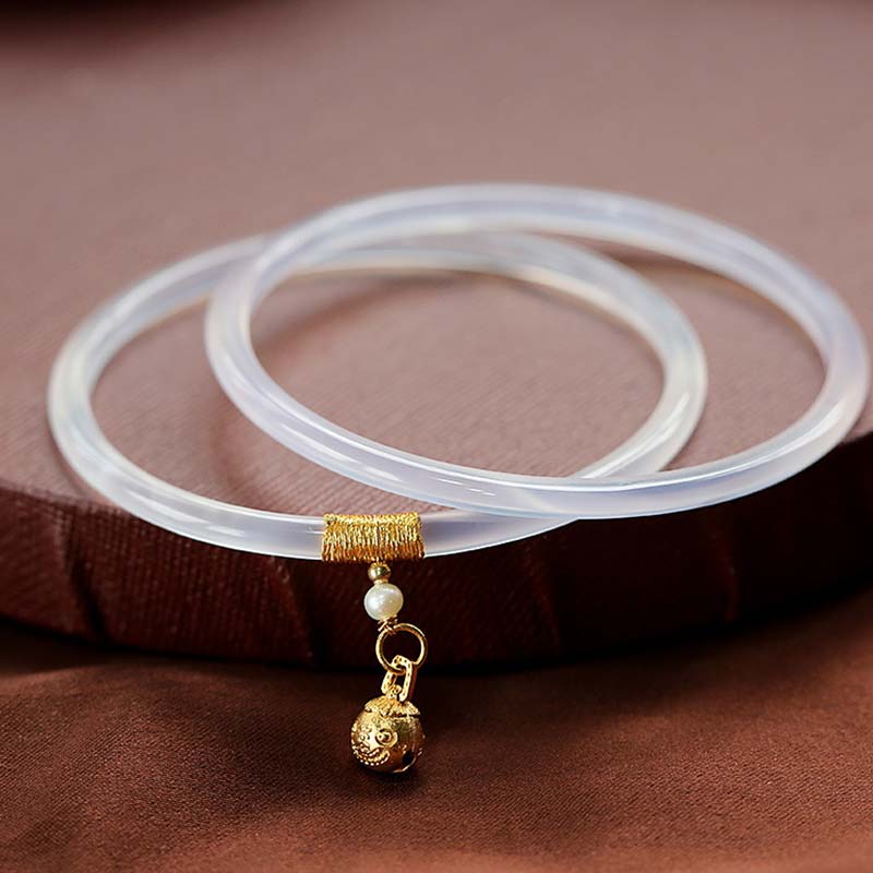 Buddha Stones Erfolgsarmband aus natürlicher cyan- Weiß Jade