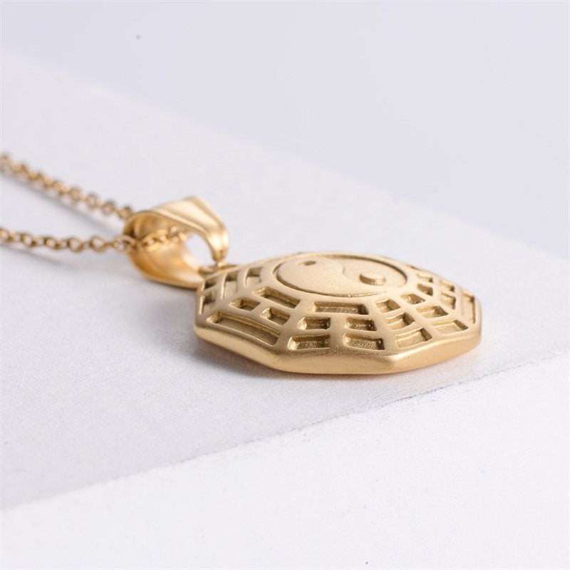 Bagua Yin Yang Titan Stahl Balance Halskette Kettenanhänger - image 4