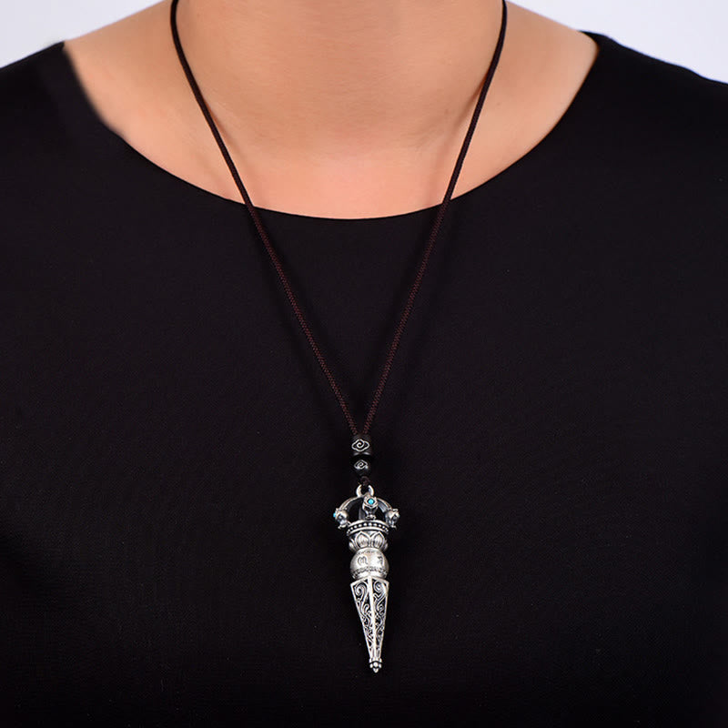 Buddha Stones, tibetischer Om Mani Padme Hum Dorje Vajra Design, Weisheit, drehbarer Halsketten-Anhänger - image 5