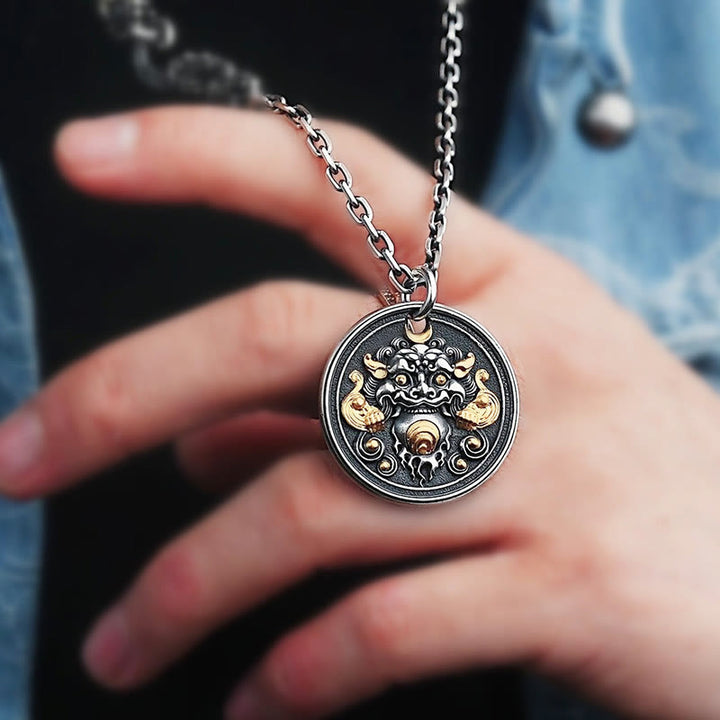 Buddha Stones, tibetischer Kirtimukha-Amulett, heilender Halsketten-Anhänger