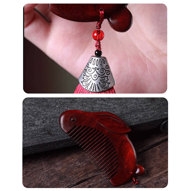 Kleinblättriges rotes Sandelholz, süßer Häschen-Beruhigungskamm mit Geschenkbox