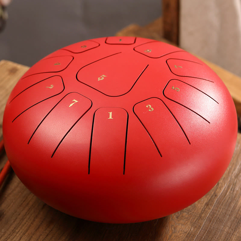 Buddha Stones Steel Tongue Drum Sound Heilung Achtsamkeit Meditation Yoga Drum Kit 11 Note 8 Zoll - Rot - image 7