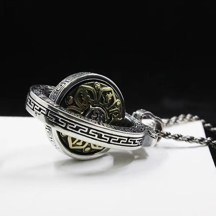 Buddha Stones, tibetischer Om Mani Padme Hum Double Dorje Vajra, drehbarer Reinheits-Friedens-Halskettenanhänger - image 3