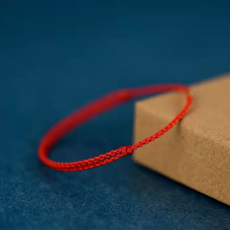 Buddha Stones 925 Sterling Silber Lucky Golden Bead Geflochtenes Armband Fußkettchen