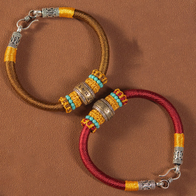 Buddha Stones Handgefertigtes tibetisches Amulett mit King-Kong-Knoten, Glücksschutz, geflochtenes Armband - image 1