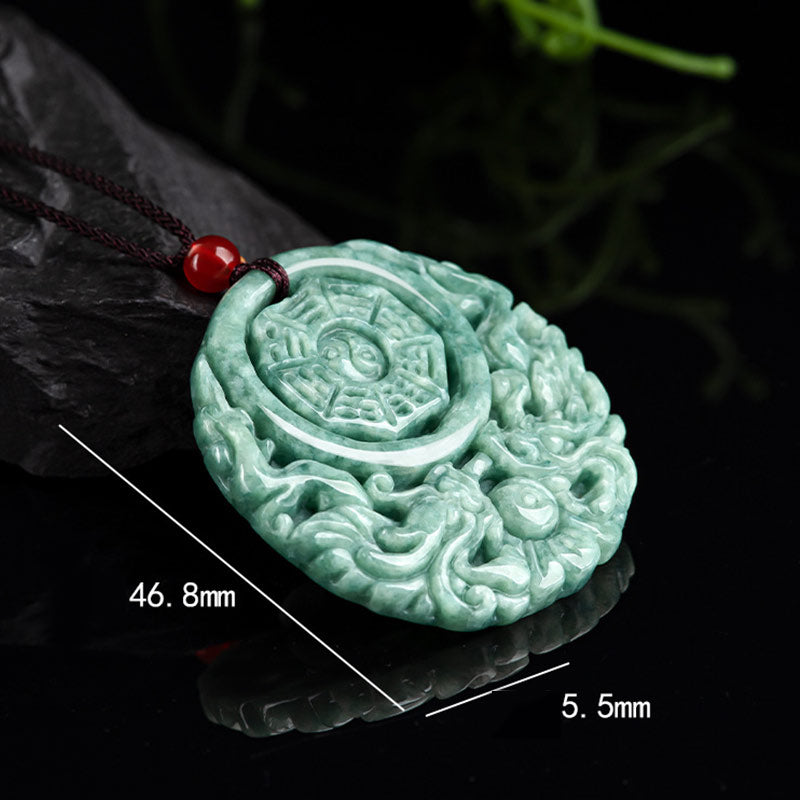 Buddha Stones Drachen Jade Yin Yang Balance Halskette String Anhänger - image 7
