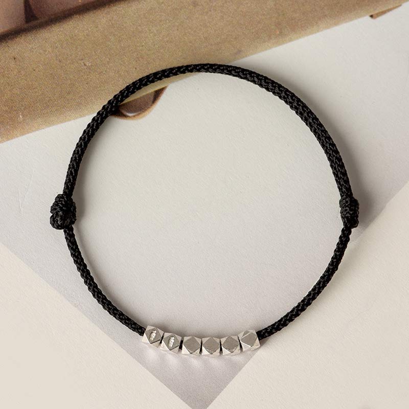 Buddha Stones 925 Sterling Silber Rote Schnur Geflecht Armband Fußkettchen