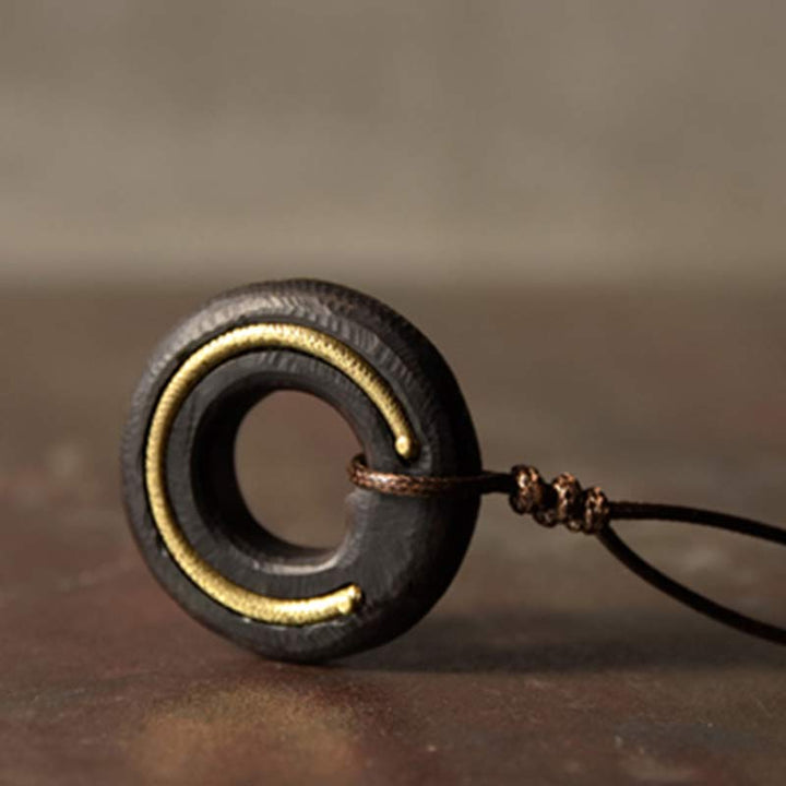 Buddha Stones, Zen-Kreis, Ebenholz, Frieden, Ruhe, Halsketten-Anhänger - image 9