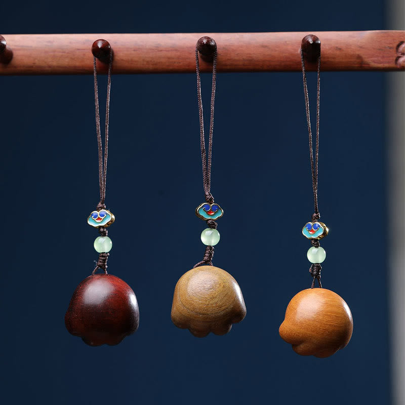 Buddha Stones, Sandelholz, kleines Blatt, rotes Sandelholz, grünes Sandelholz, glückliche Katzenpfote, Kralle, Om Mani Padme Hum, Schutz, Telefon-Hängedekoration - image 2