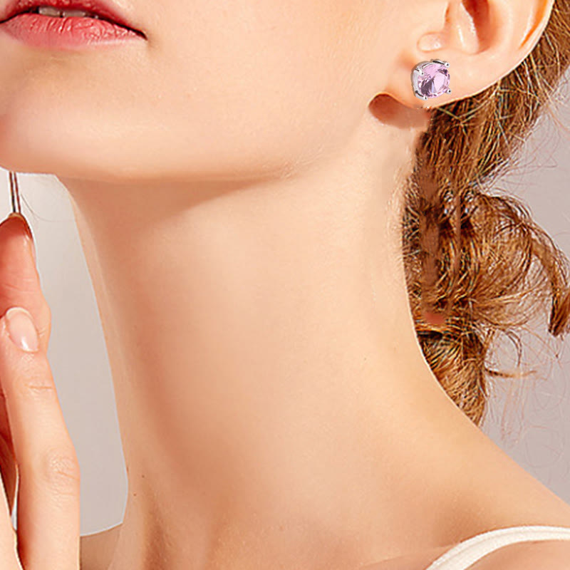 Buddha Stones natürliche verschiedene Edelstein-Amethyst-Liebesohrringe - image 7