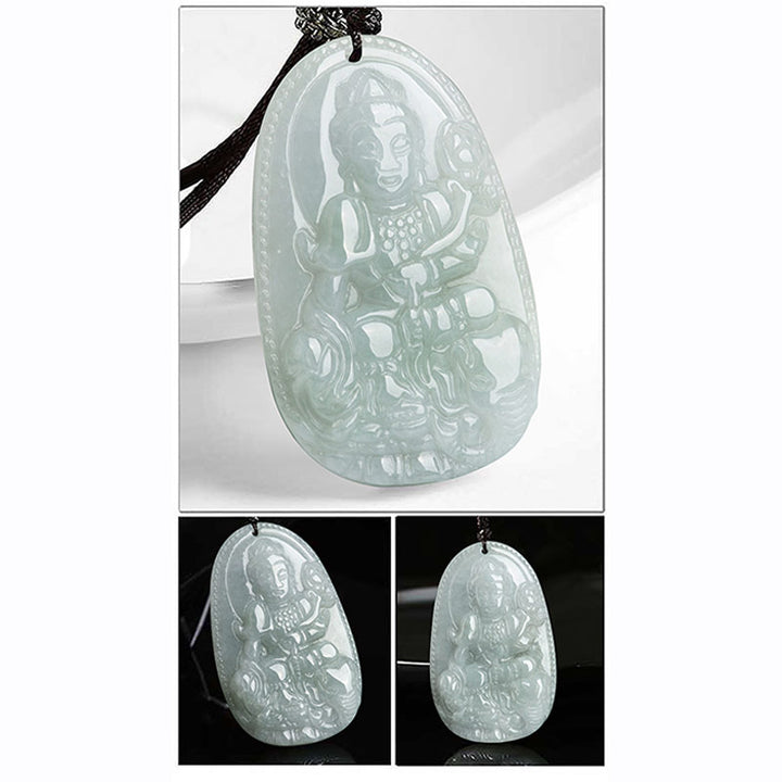 Buddha Stones Chinesisches Sternzeichen Natal Buddha Jade Reichtum Wohlstand Halskette Anhänger - image 10