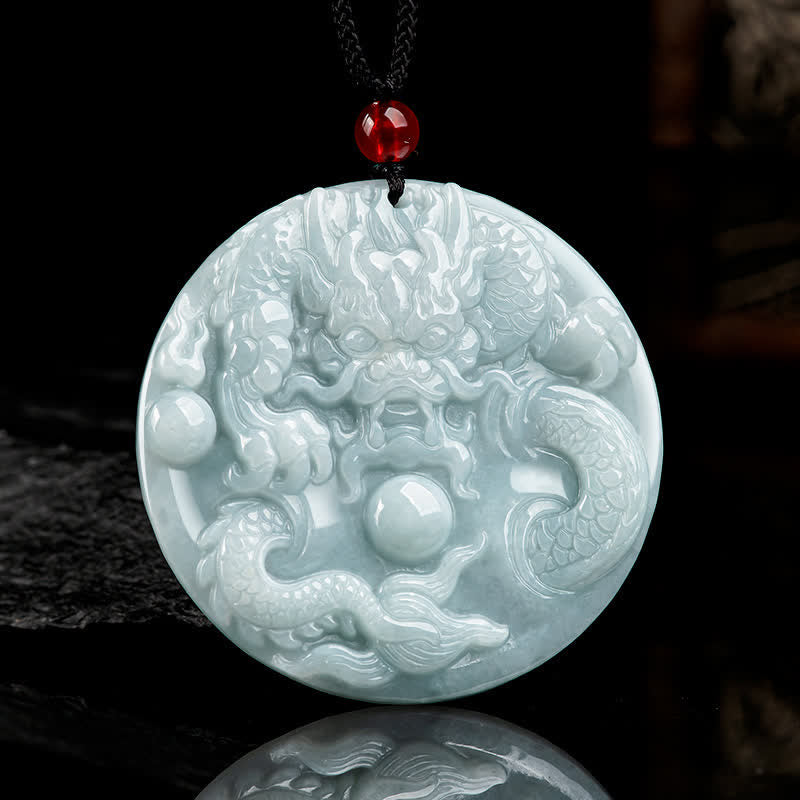 ❗❗❗Ein Blitzverkauf – Buddha Stones Chinesisches Sternzeichen Drache Jade Success Amulett-Halskette - Jade (Wohlstand ♥ Überfluss) - image 1