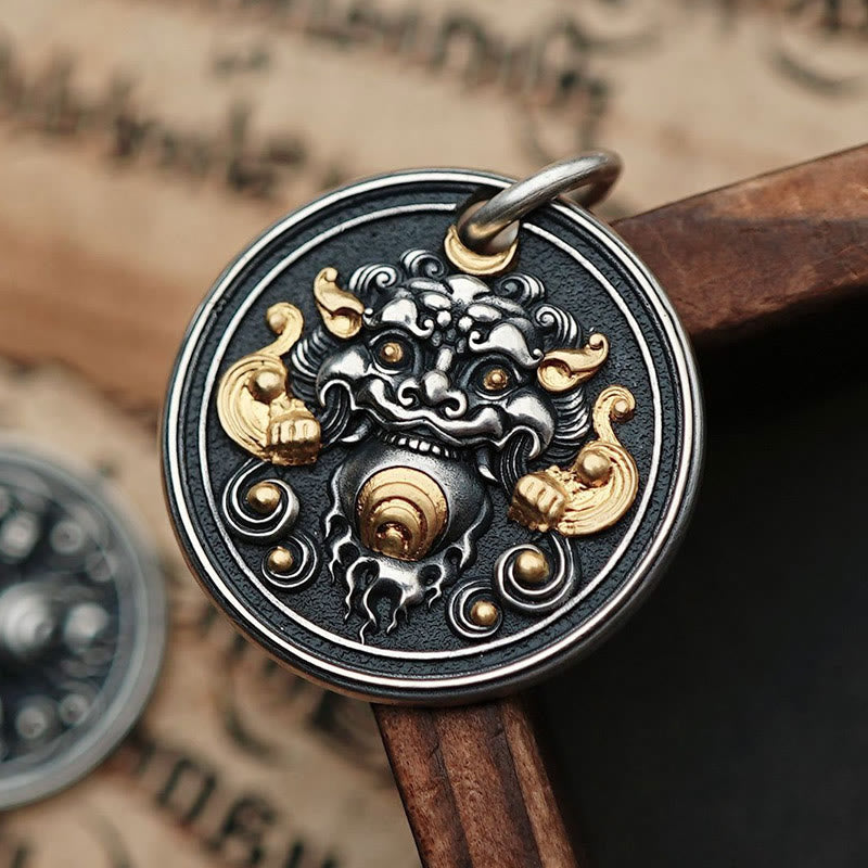 Buddha Stones, tibetischer Kirtimukha-Amulett, heilender Halsketten-Anhänger