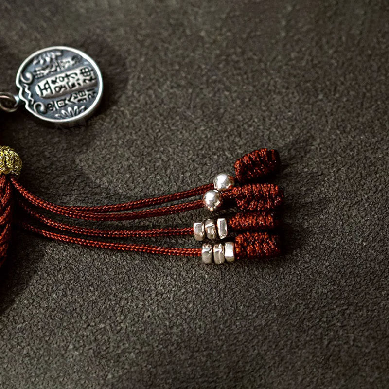 Buddha Stones Handgefertigtes Armband aus 925er-Sterlingsilber, fünf Richtungen, Götter des Reichtums, Glück, Schutz, Schnurgeflecht - image 6