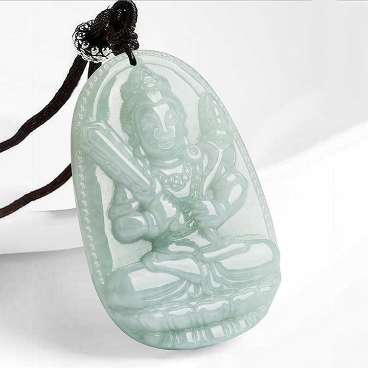 Buddha Stones Chinesisches Sternzeichen Natal Buddha Jade Reichtum Wohlstand Halskette Anhänger - Ochse/Tiger - image 3