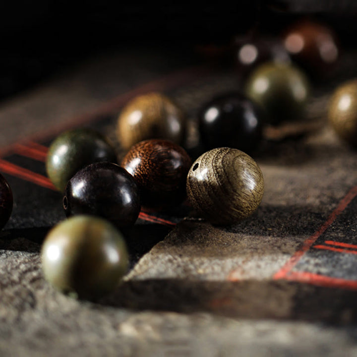 Buddha Stones 999 Sterling Silber Grünes Sandelholz Kleines Blatt Rotes Sandelholz Buddha Cure Armband
