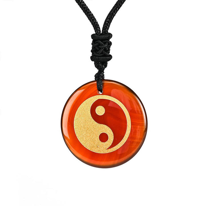 Buddha-Steine, verschiedene Kristalle, Amethyst, Tigerauge, grüner Aventurin, Yin Yang, spiritueller Halskettenanhänger