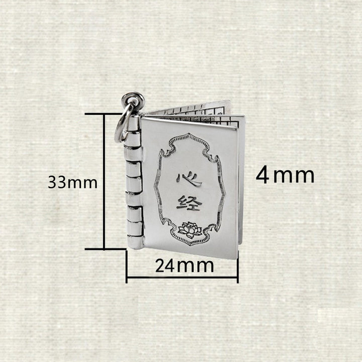990 Sterling Silber Herz Sutra Großes Mitgefühl Shurangama Mantra Lotus Vajra Frieden Halskette Anhänger - image 15