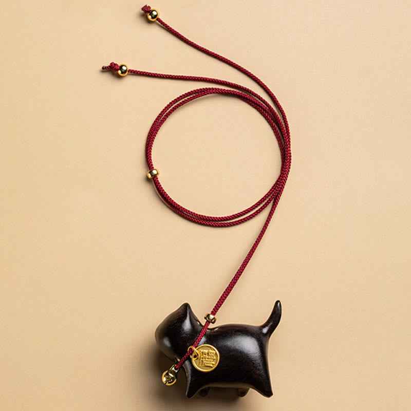 Buddha Stones, Ebenholz, grünes Sandelholz, Glückskatze, Fu-Figur, Glücksglocke, Balance, Auto-Hängedekoration - Ebenholz (Balance♥Ruhe) - image 1