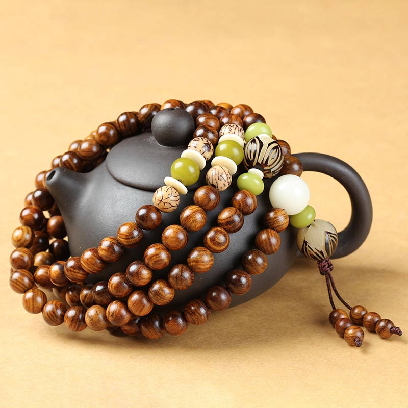 Buddha Stones Tibetisches Rosenholz Mala Schutz-Ruhe-Armband - image 2