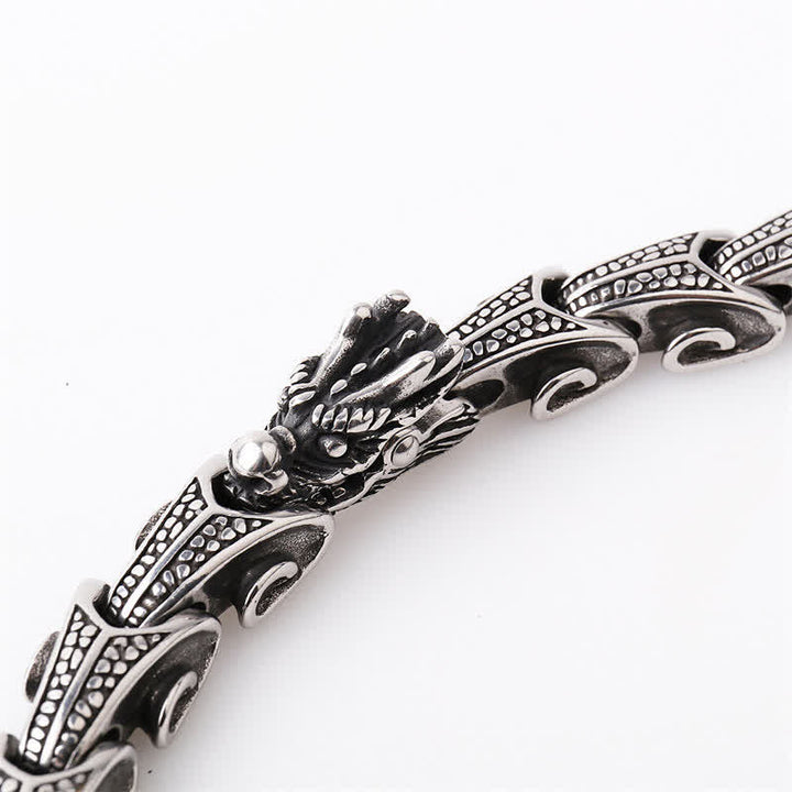 Buddha Stones Drachenmuster Titan Stahl Schutz Halskette Anhänger Armband - image 12