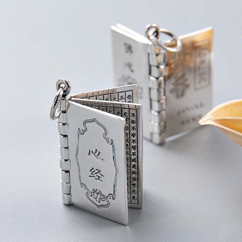 990 Sterling Silber Herz Sutra Großes Mitgefühl Shurangama Mantra Lotus Vajra Frieden Halskette Anhänger - image 4