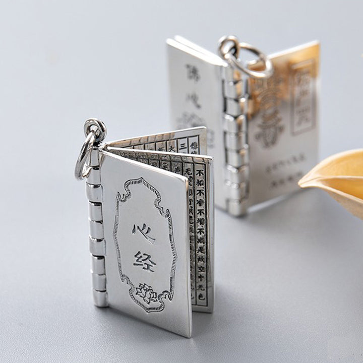 990 Sterling Silber Herz Sutra Großes Mitgefühl Shurangama Mantra Lotus Vajra Frieden Halskette Anhänger - image 4