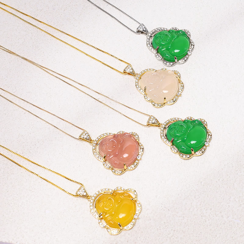 Buddha Stones Viel Glück Lachender Buddha Halskette - image 2