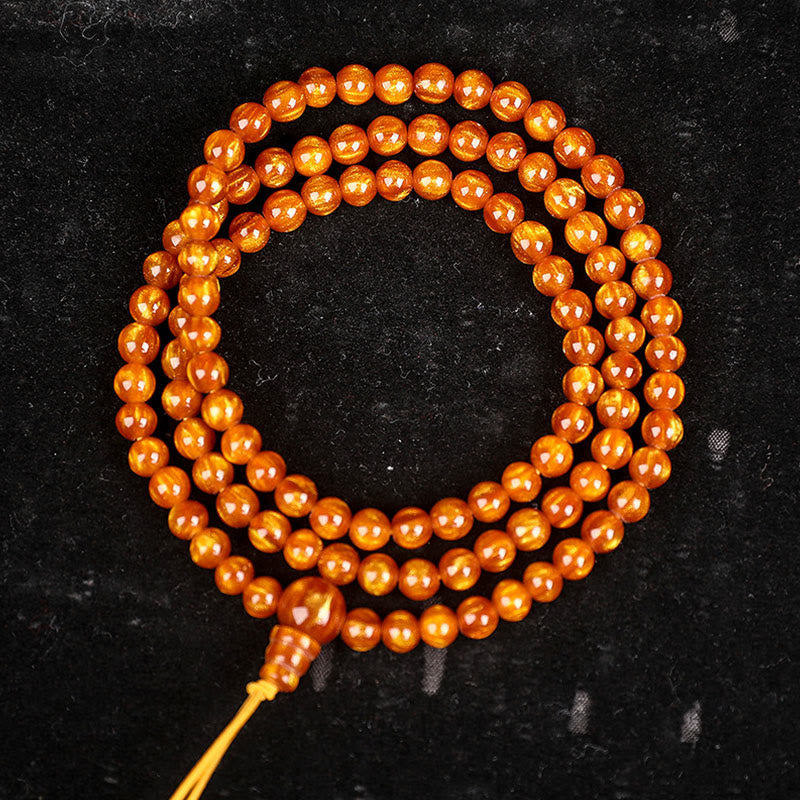 Buddha Stones Golden Sea Willow Success Positive Armband Mala - 6*108 mm - image 13