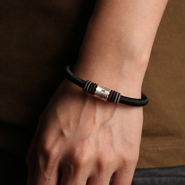 Buddha Stones 999 Sterling Silber Om Mani Padme Hum Peace Armband mit Magnetschnalle