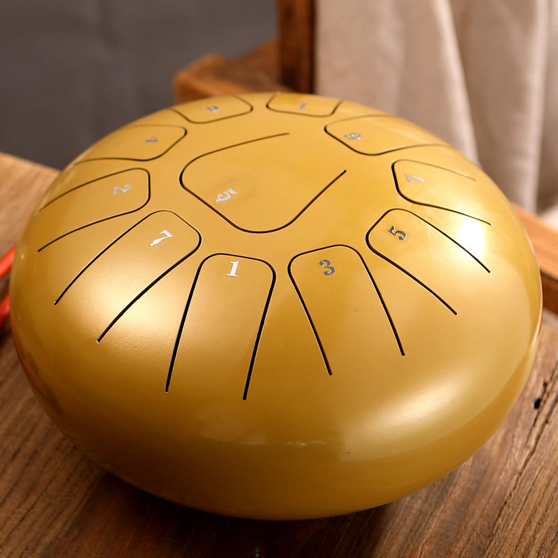 Buddha Stones Steel Tongue Drum Sound Heilung Achtsamkeit Meditation Yoga Drum Kit 11 Note 8 Zoll - Gelb - image 9