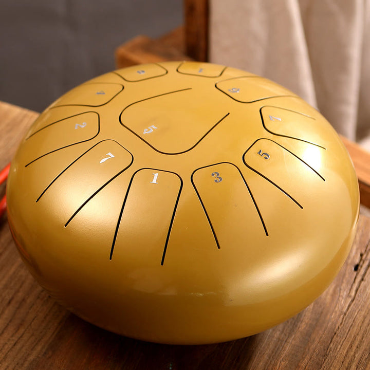 Buddha Stones Steel Tongue Drum Sound Heilung Achtsamkeit Meditation Yoga Drum Kit 11 Note 8 Zoll - Gelb - image 9