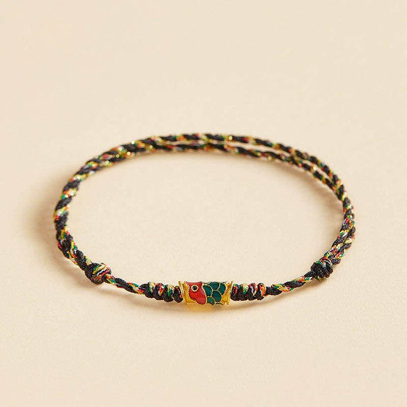 Buddha Stones Handgefertigtes Armband aus geflochtenem Seil, Koi Fish Wealth Prosperity