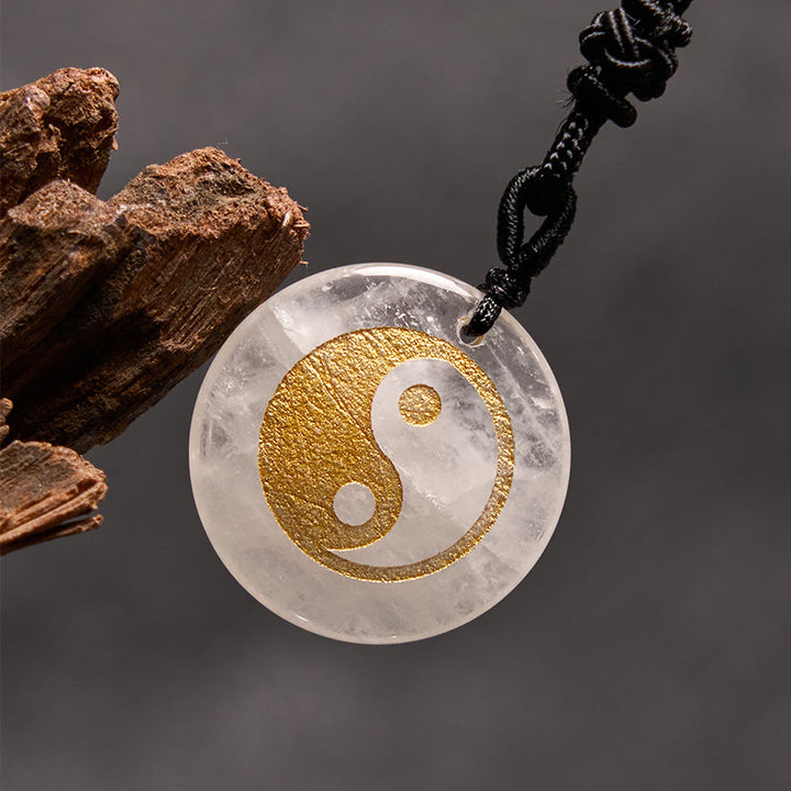 Buddha-Steine, verschiedene Kristalle, Amethyst, Tigerauge, grüner Aventurin, Yin Yang, spiritueller Halskettenanhänger