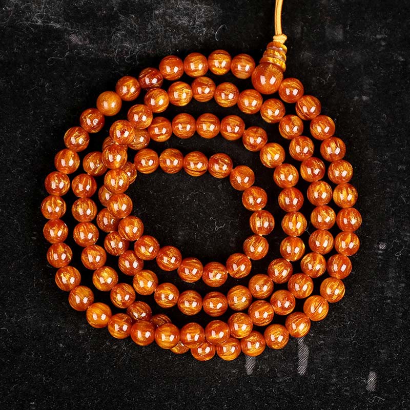 Buddha Stones Golden Sea Willow Success Positive Armband Mala - 8*108 mm - image 15